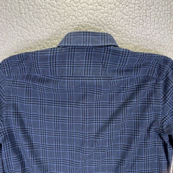 UNTUCKit Lucente Flannel Shirt Men’s Medium Blue Plaid Button Up Long Sleeve - Picture 7 of 9